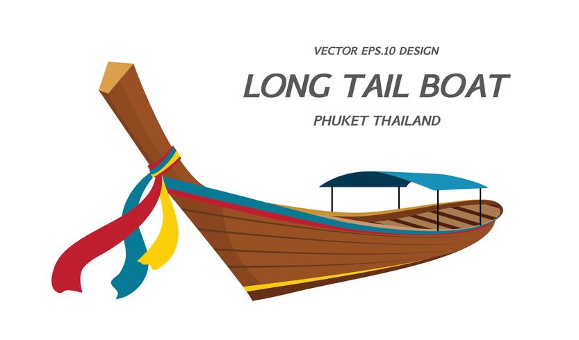 Lange staartboot, de vector van Thailand