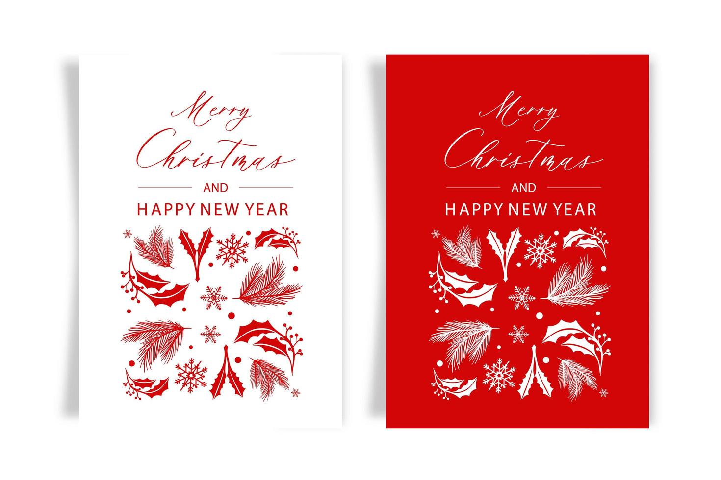 vrolijke kerstkaart met rode hand belettering inscriptie en vakantie-element voor wintervakantie ontwerp, kalligrafie vector. vector