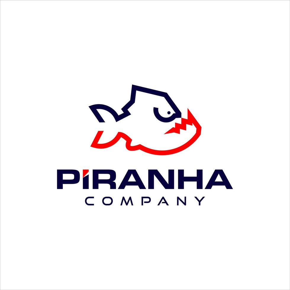 piranha eenvoudige vis vector