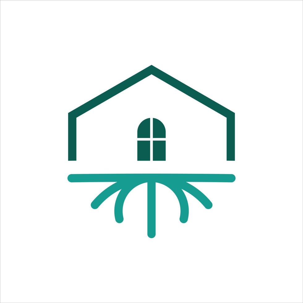 huis wortel logo houten landgoed vector