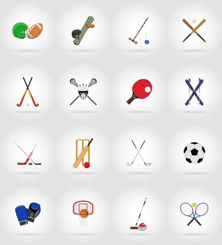 sport apparatuur plat pictogrammen illustratie vector