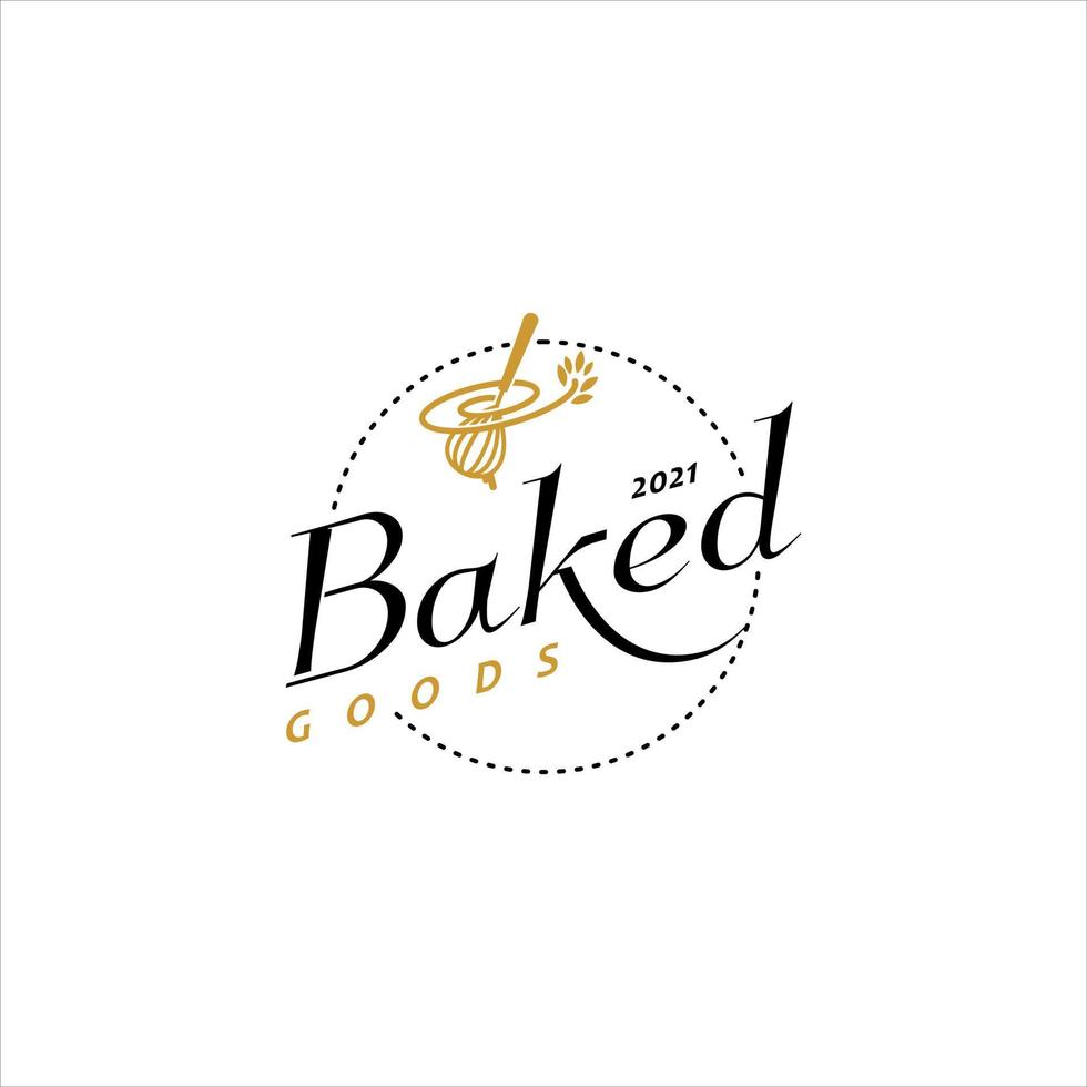 bakkerij badge logo gebakken goederen embleem vector