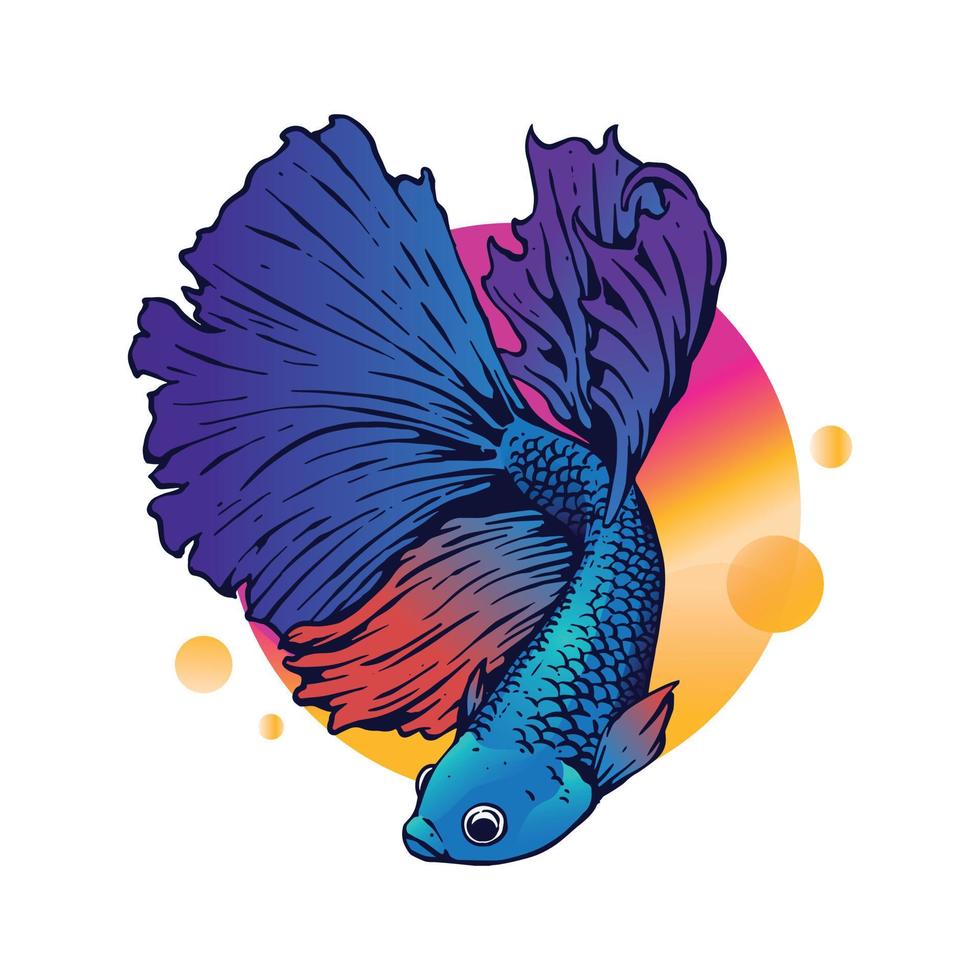 betta vis kunstwerk vector