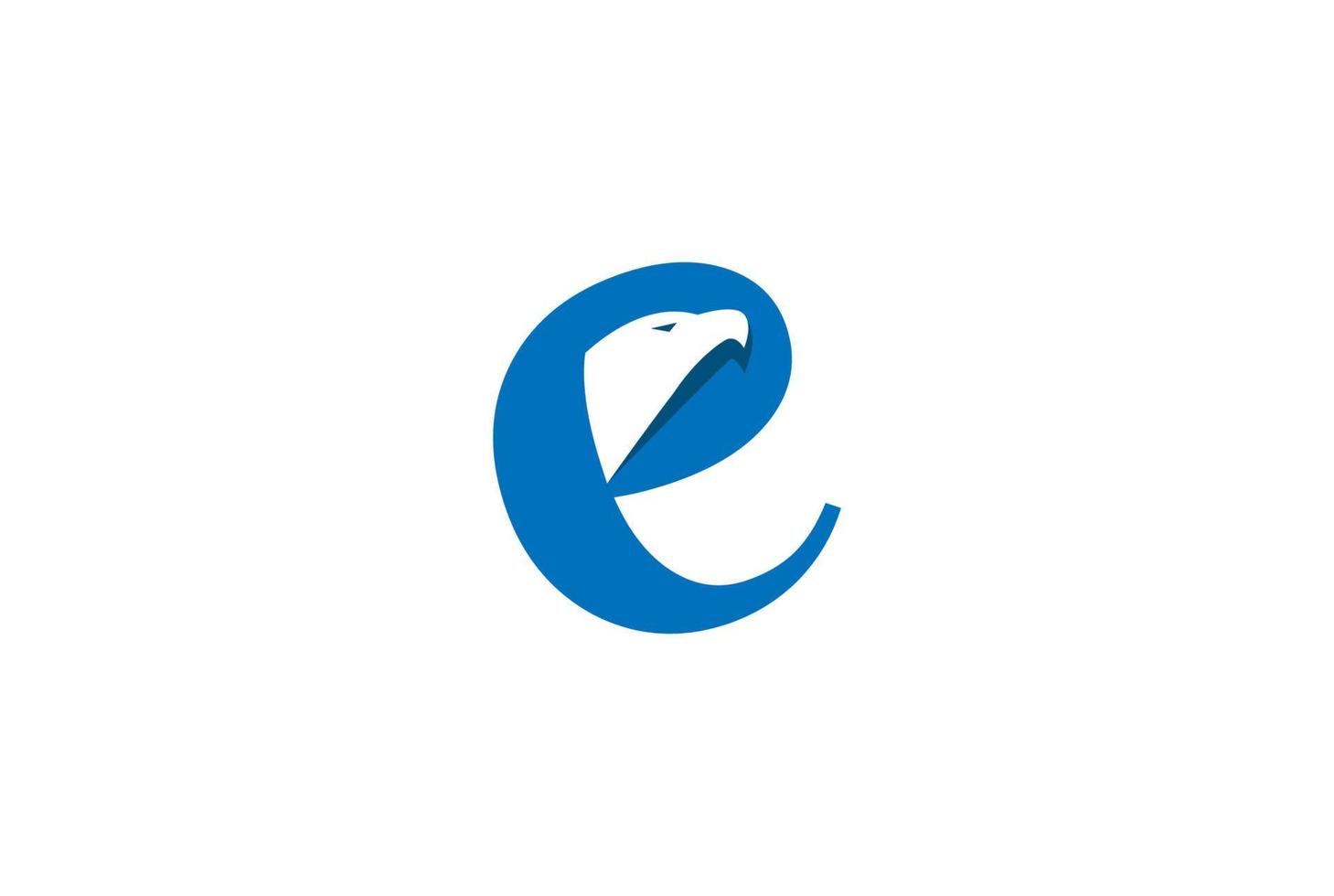 beginletter e voor adelaar hawk falcon logo-ontwerp vector