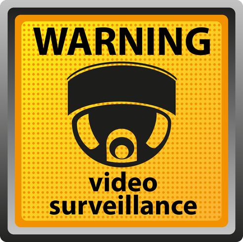 teken waarschuwing van bewakingscamera vector