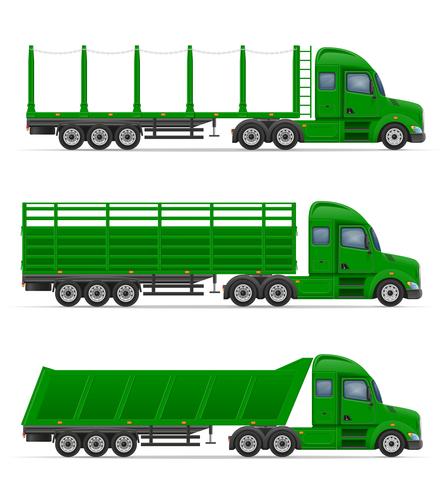 vrachtwagen oplegger voor transport van goederen vectorillustratie vector