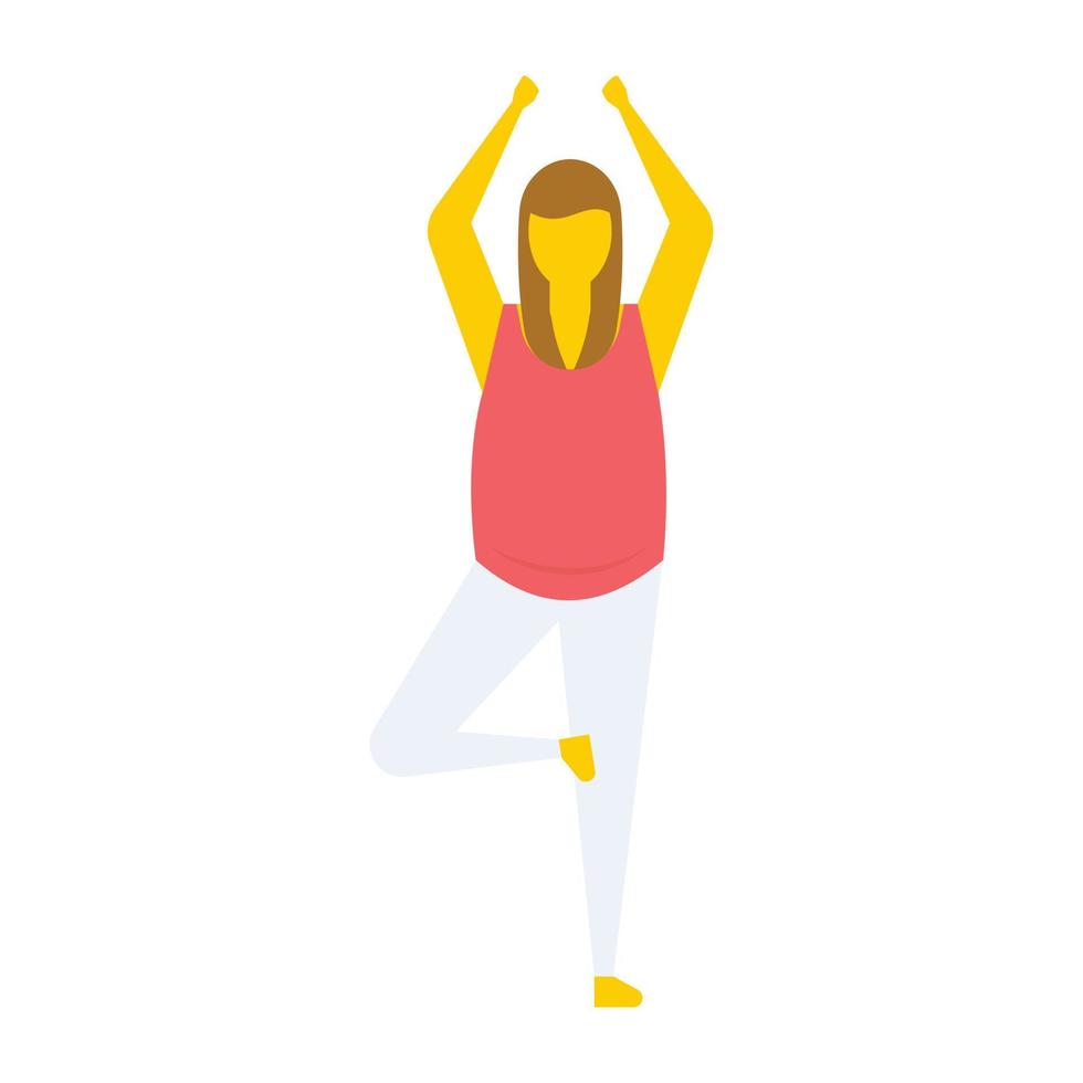 eenbenige stoel yoga pose vector