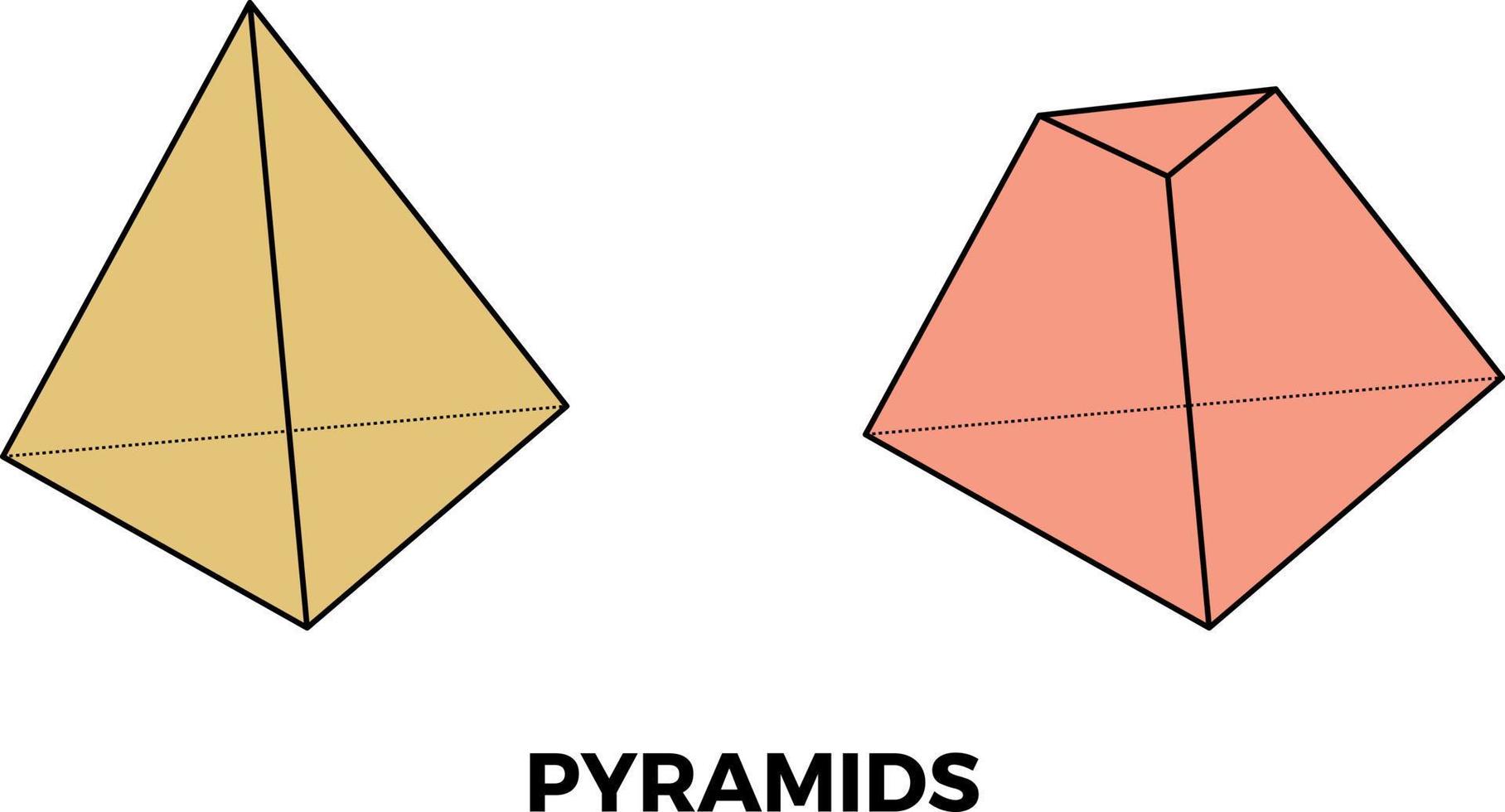 wiskunde foto. geometrie vorm 3D-pictogram. piramides. vector illustratie