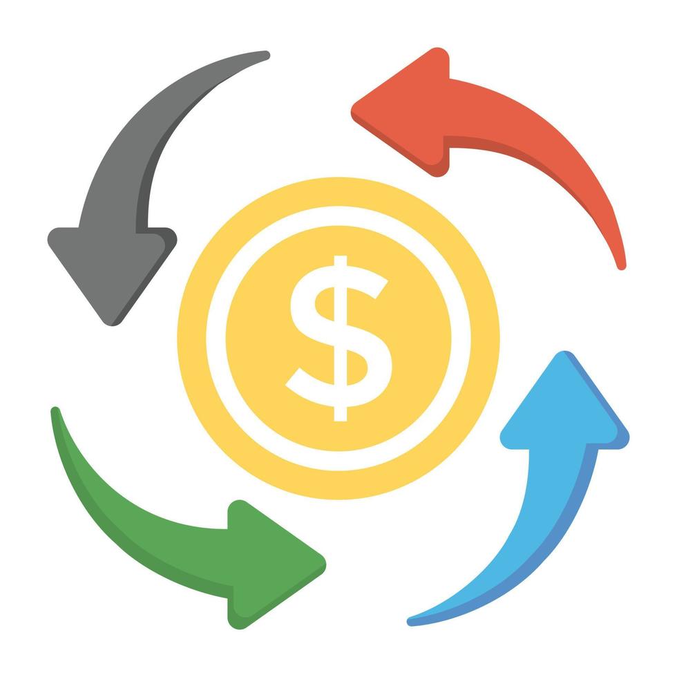 geldcirculatie concepten vector