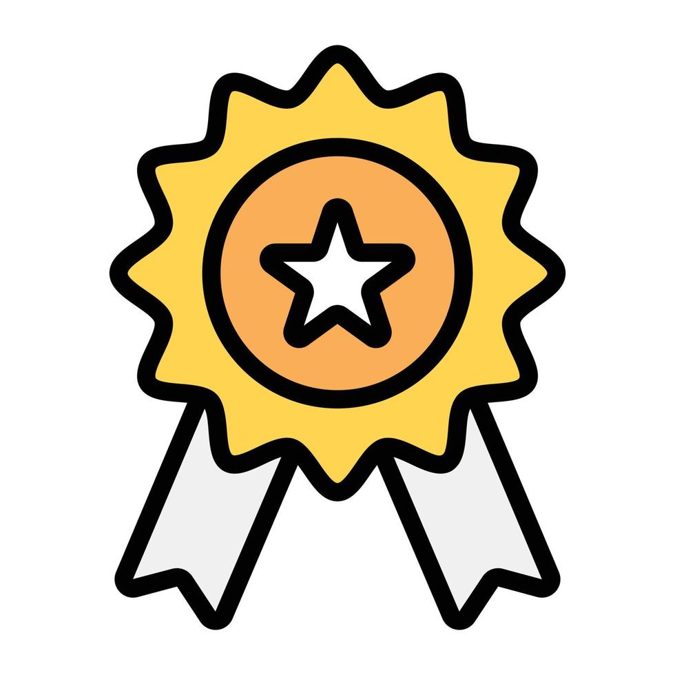 icoon van ster badge in plat ontwerp, bewerkbare vector