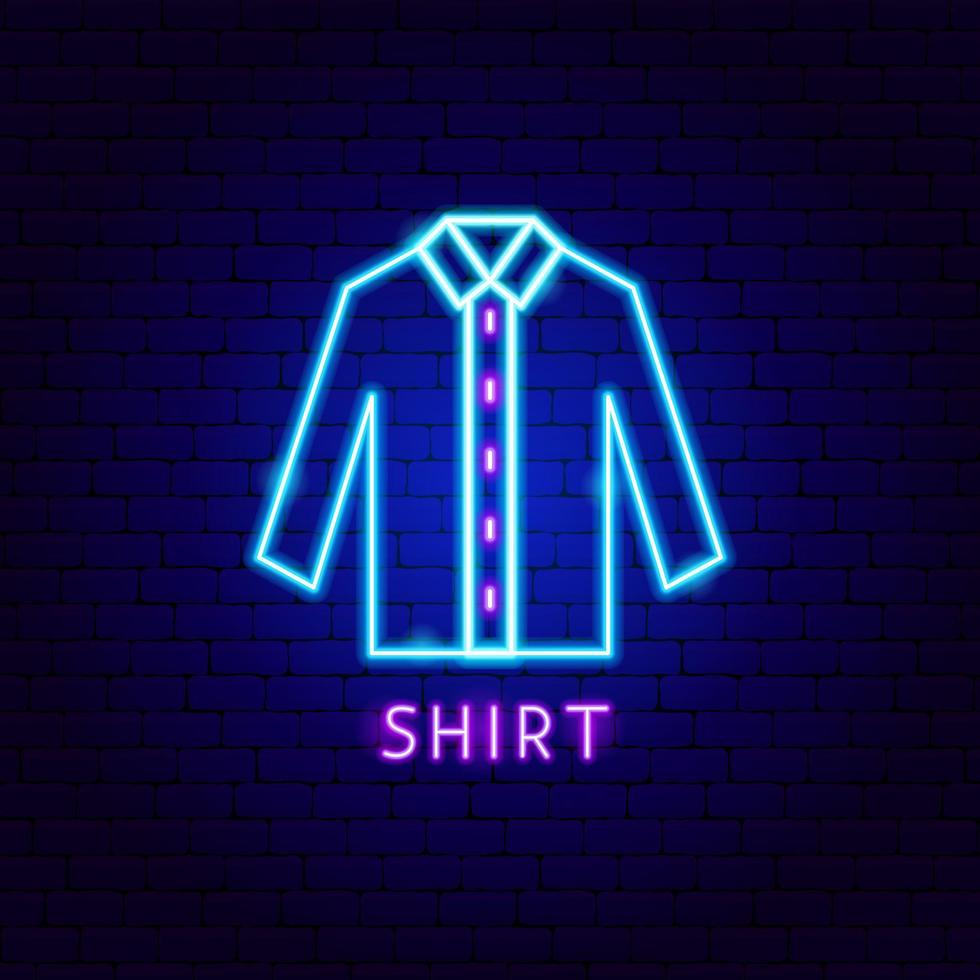 shirt neon label vector
