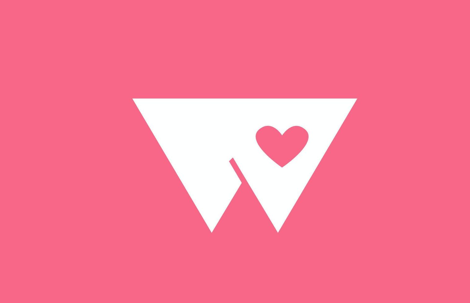 w roze liefde hart alfabet logo letterpictogram. creatief ontwerp voor een datingsitebedrijf of bedrijf vector