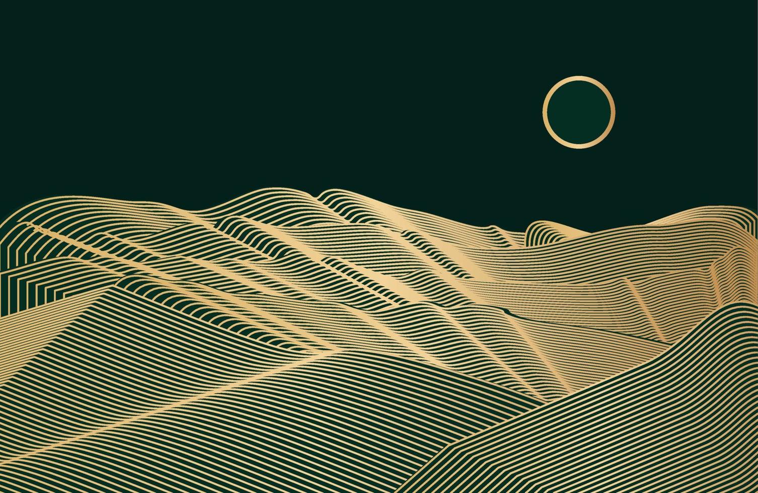 minimalistische moderne berglijn. abstracte berg hedendaagse esthetische achtergronden landschappen. ontwerp van de berglay-out in oosterse stijl. vector