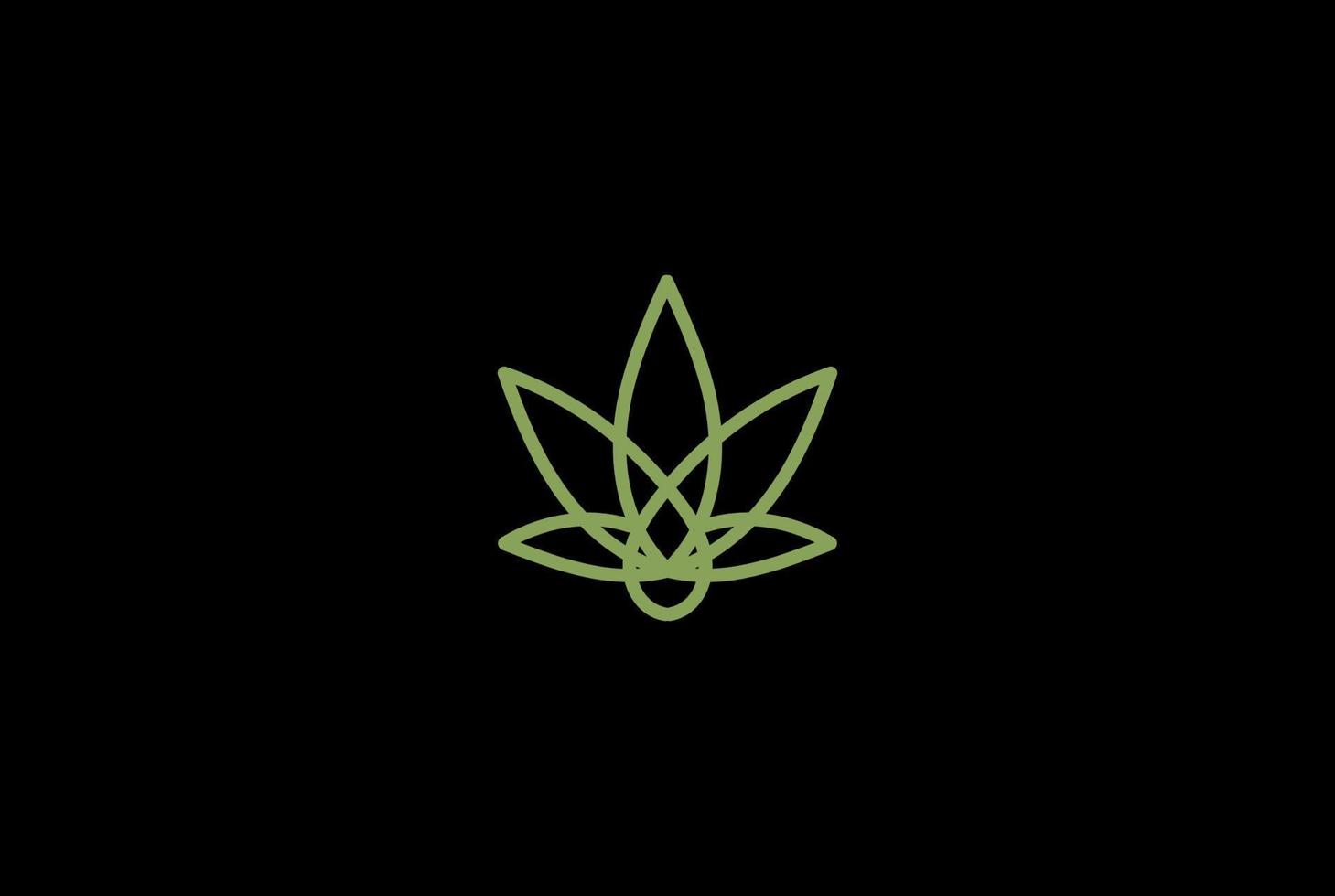 eenvoudig minimalistisch ganja-marihuana-cannabisblad met oliedruppel voor hennep cbd-olie logo-ontwerp vector