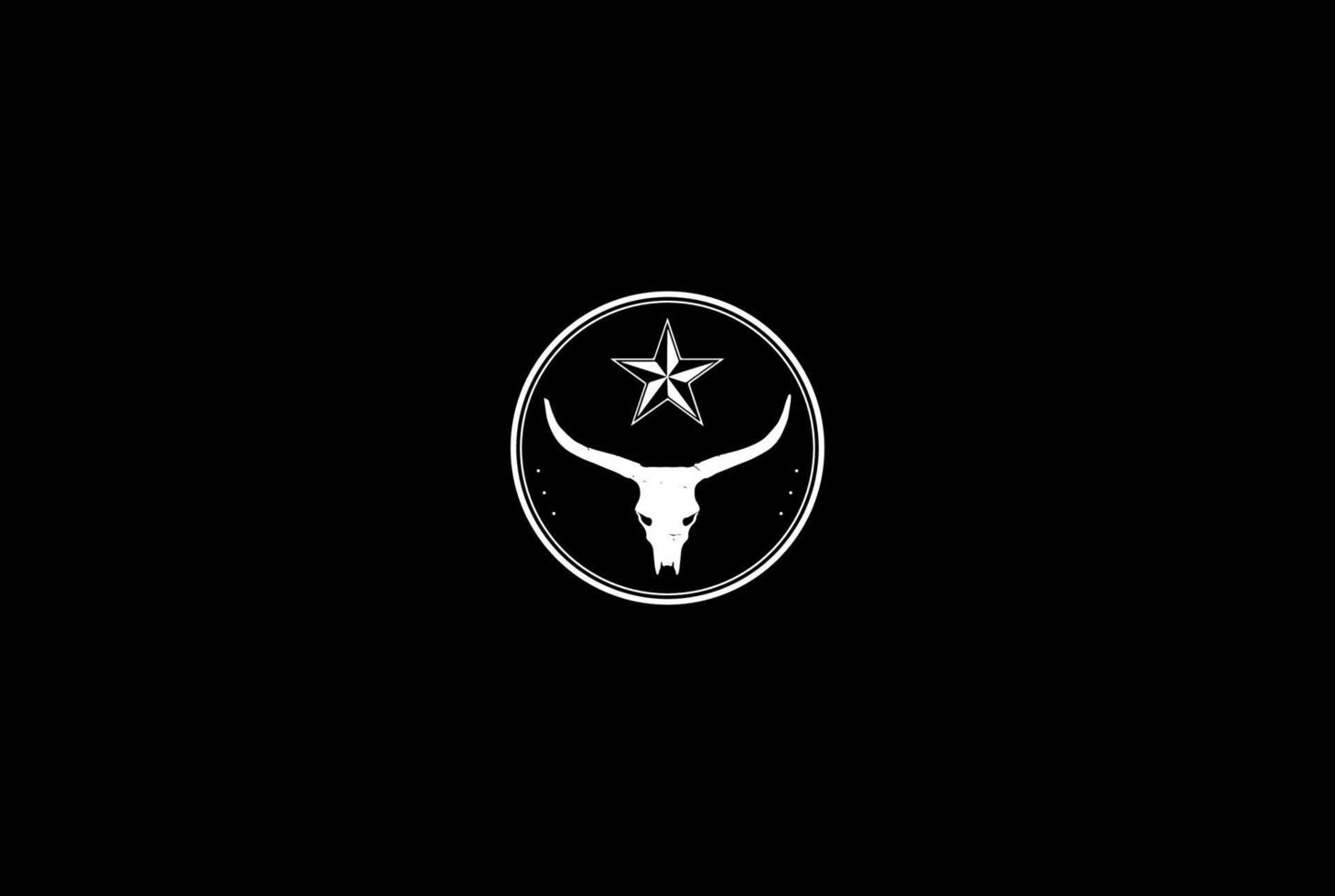 vintage texas ster longhorn stier logo ontwerp vector