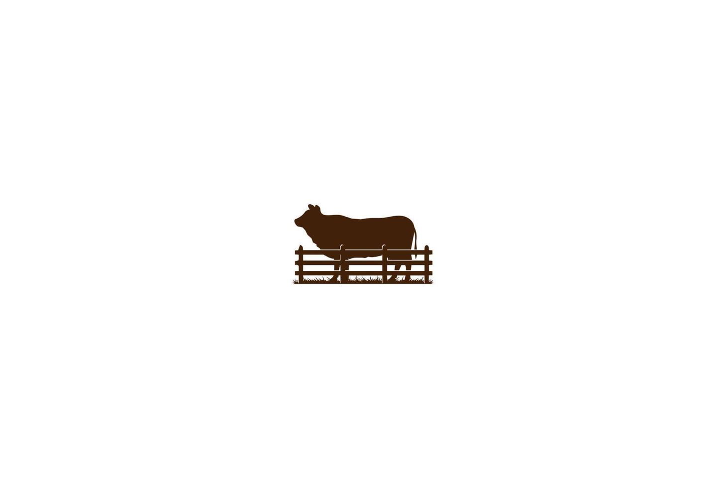 vintage retro angus koe stier vee vee voor landelijke boerderij logo ontwerp vector