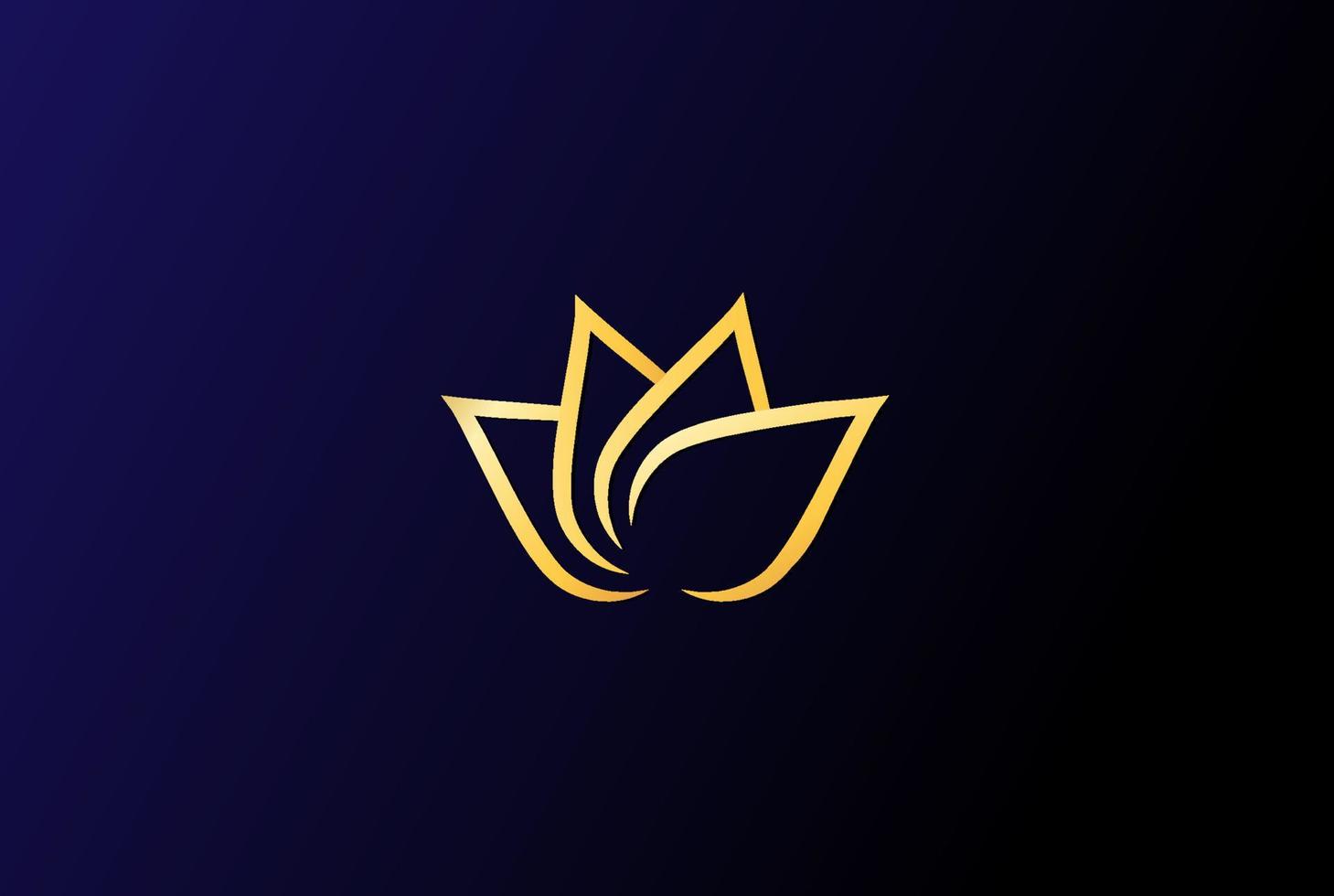 eenvoudige minimalistische elegante luxe gouden lotusbloem logo ontwerp vector