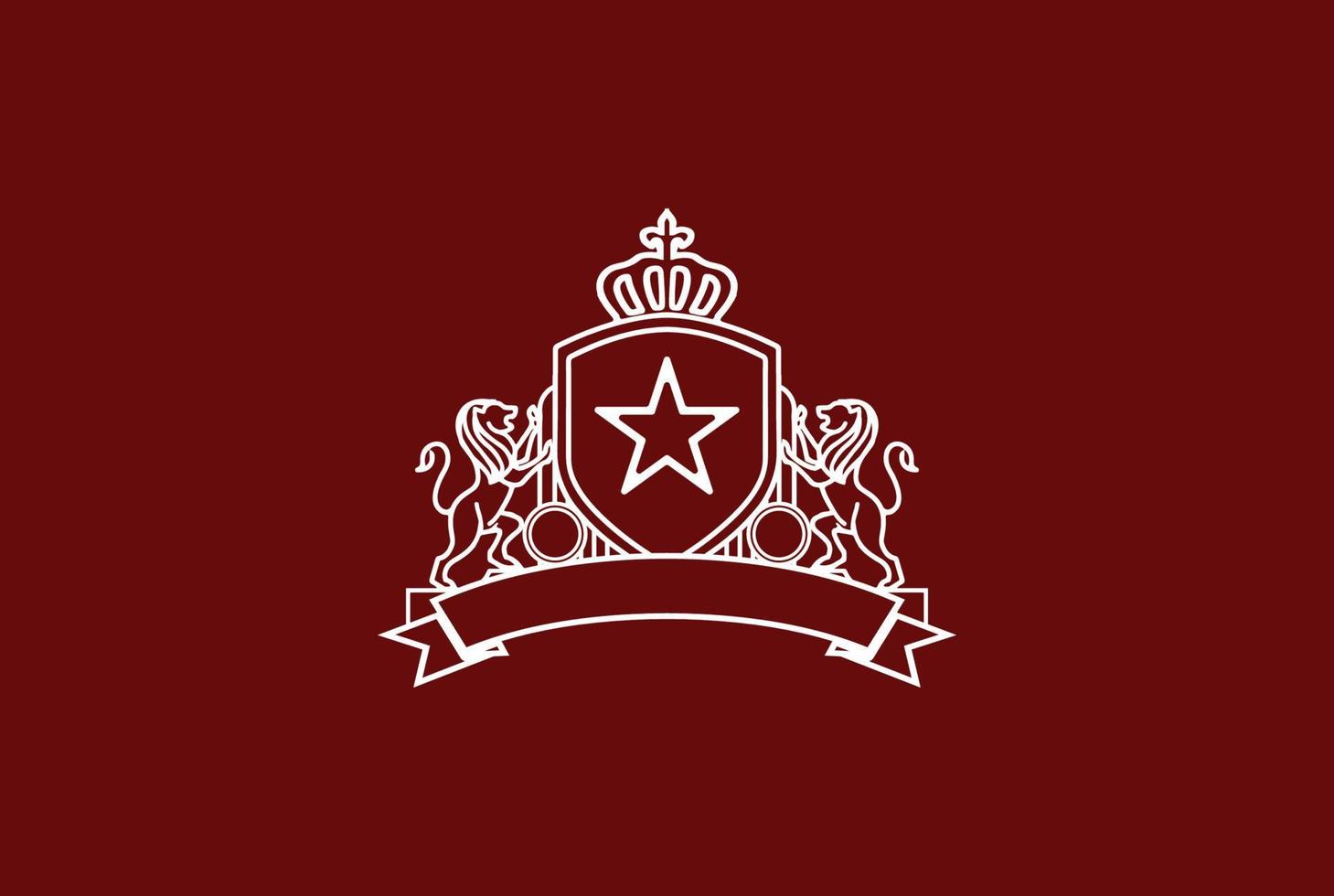 elegant luxe leeuwenkoning kroon embleem embleemontwerp vector