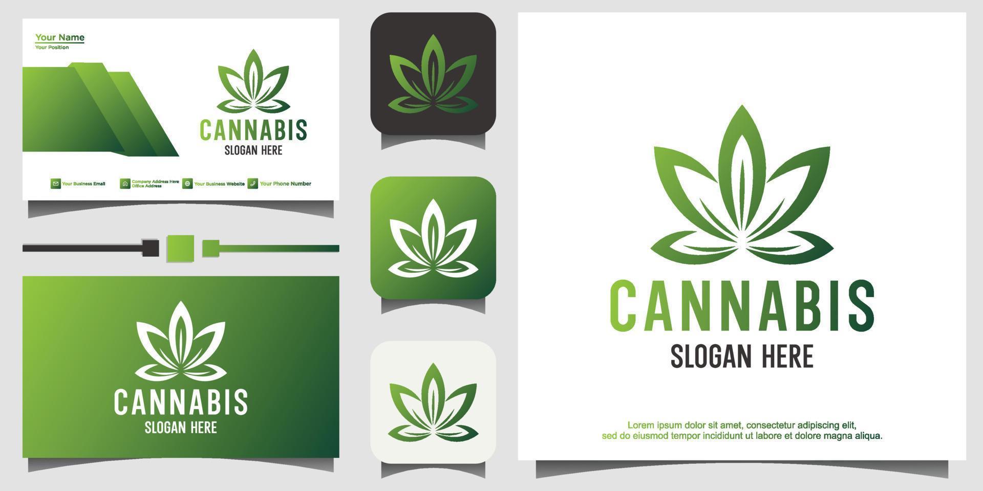 marihuana cannabis ganja logo ontwerpsjabloon vector