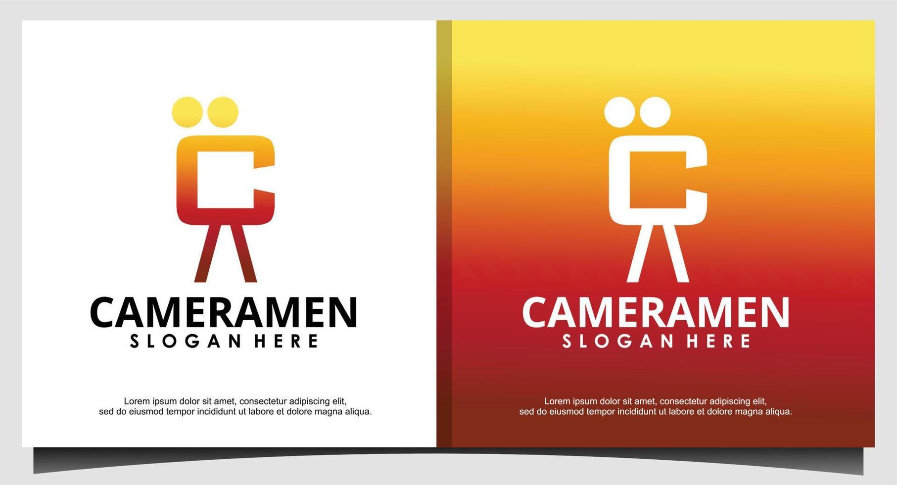 initiële c voor cameramannen logo ontwerp vector