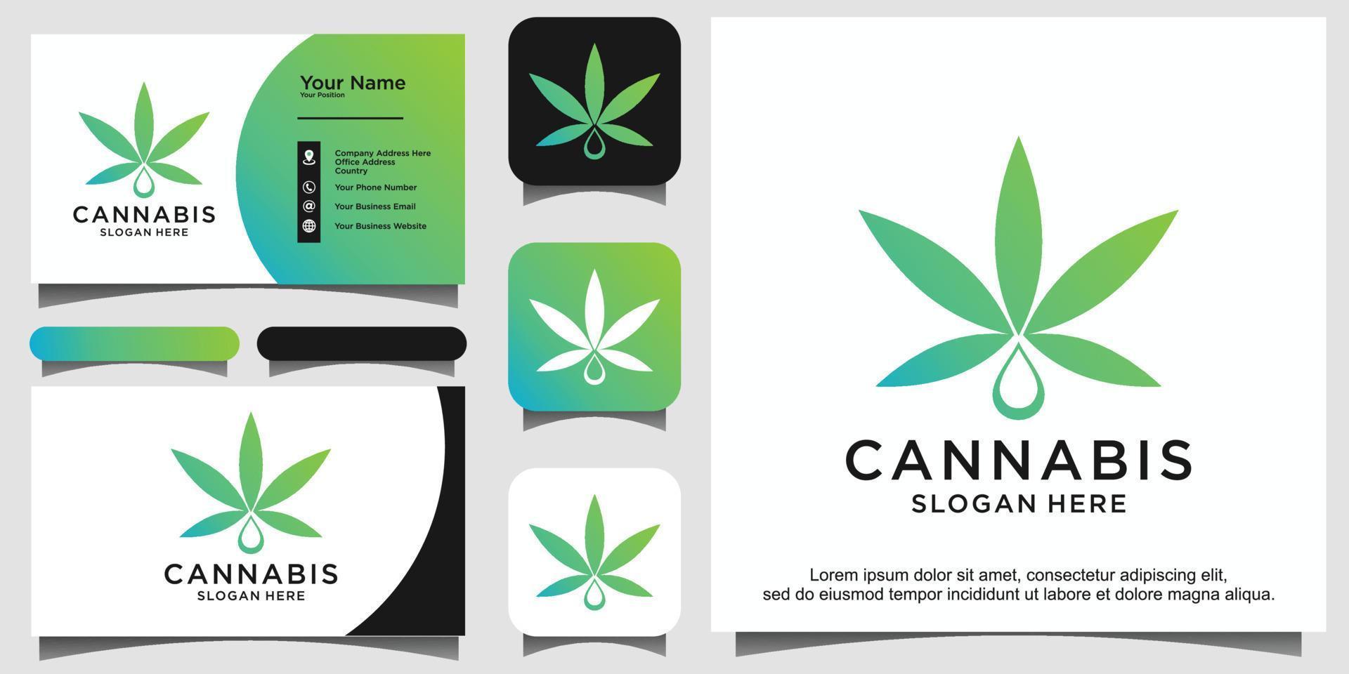 abstracte marihuana, cannabis, ganja voor CBD-logo-ontwerp vector