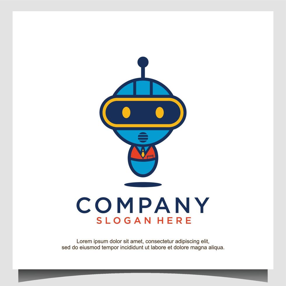 mascotte cartoon robot futuristisch logo ontwerp vector