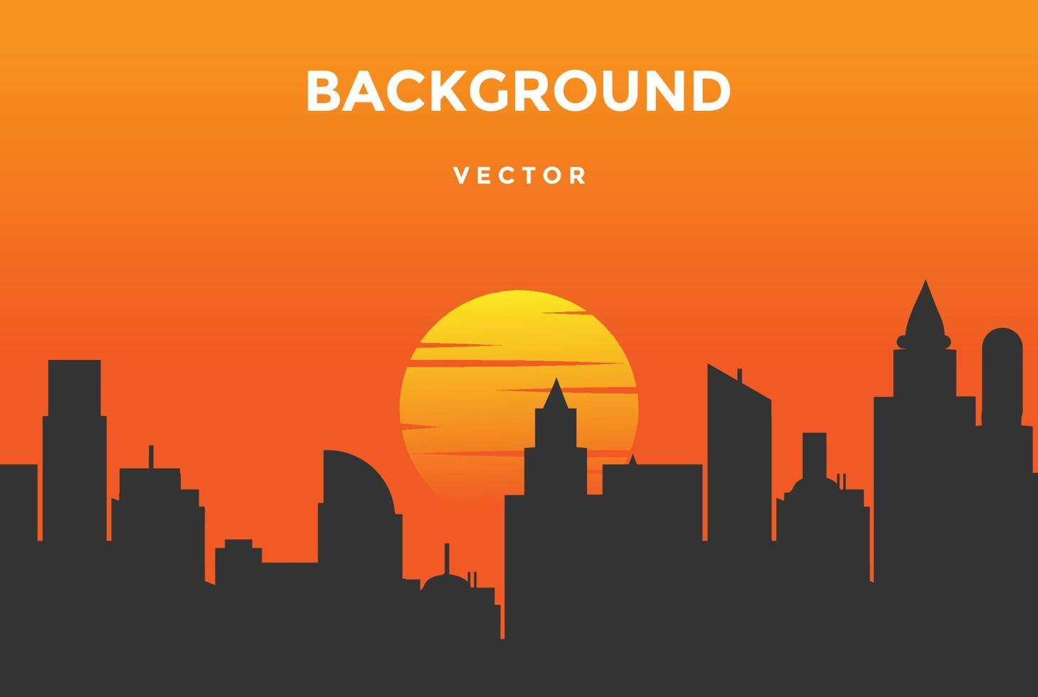 zonsondergang stedelijke stad skyline silhouet achtergrond. vector illustratie