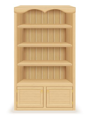 boekenkast meubels gemaakt van hout vectorillustratie vector