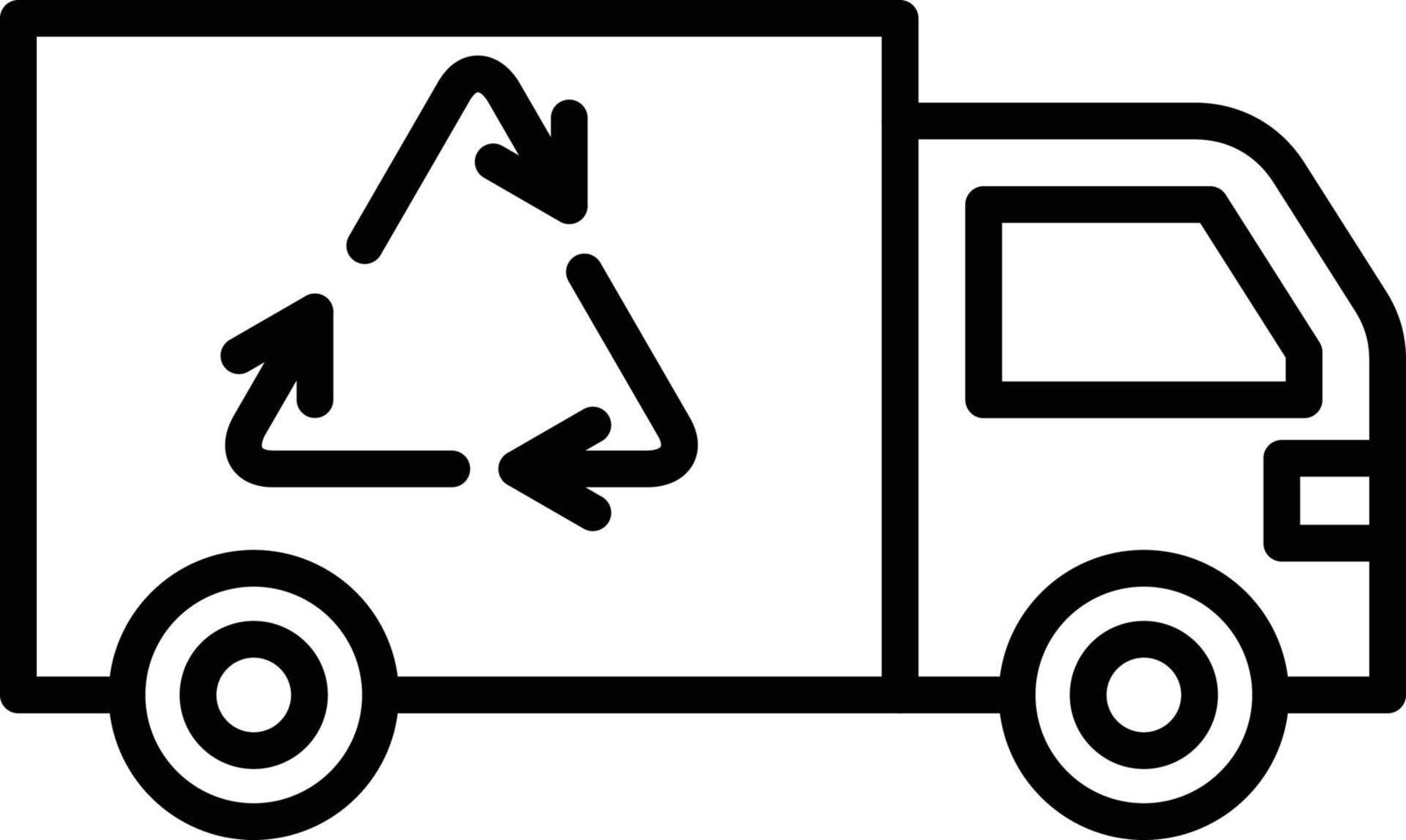 pictogramstijl recyclingvrachtwagen vector