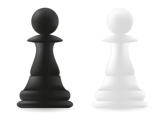 pion schaakstuk zwart en wit vector
