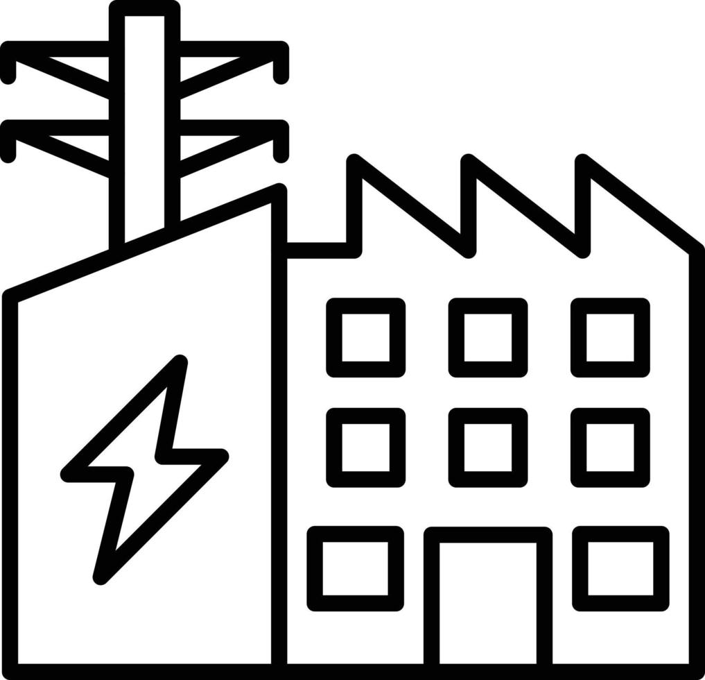 pictogramstijl elektrische fabriek vector