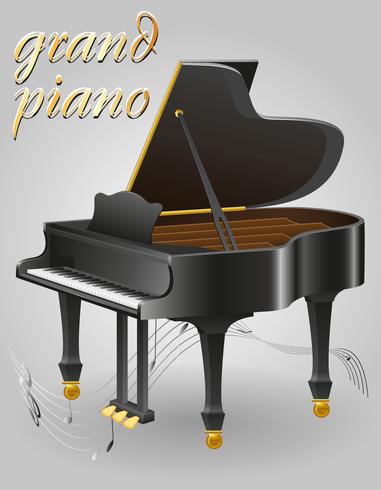 Grand piano muziekinstrumenten voorraad vectorillustratie vector