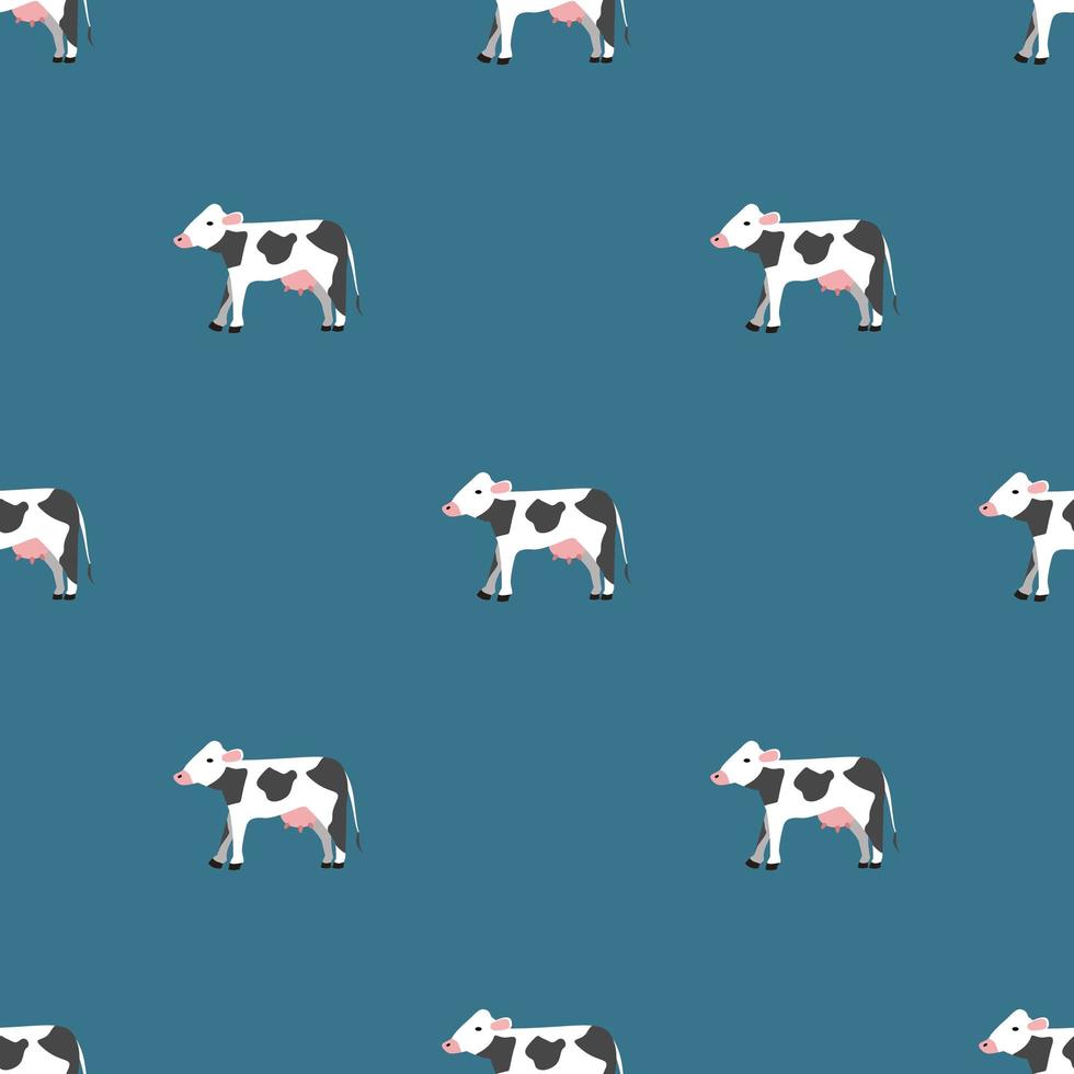 naadloze vector patroon met witte koeien op een groene achtergrond.