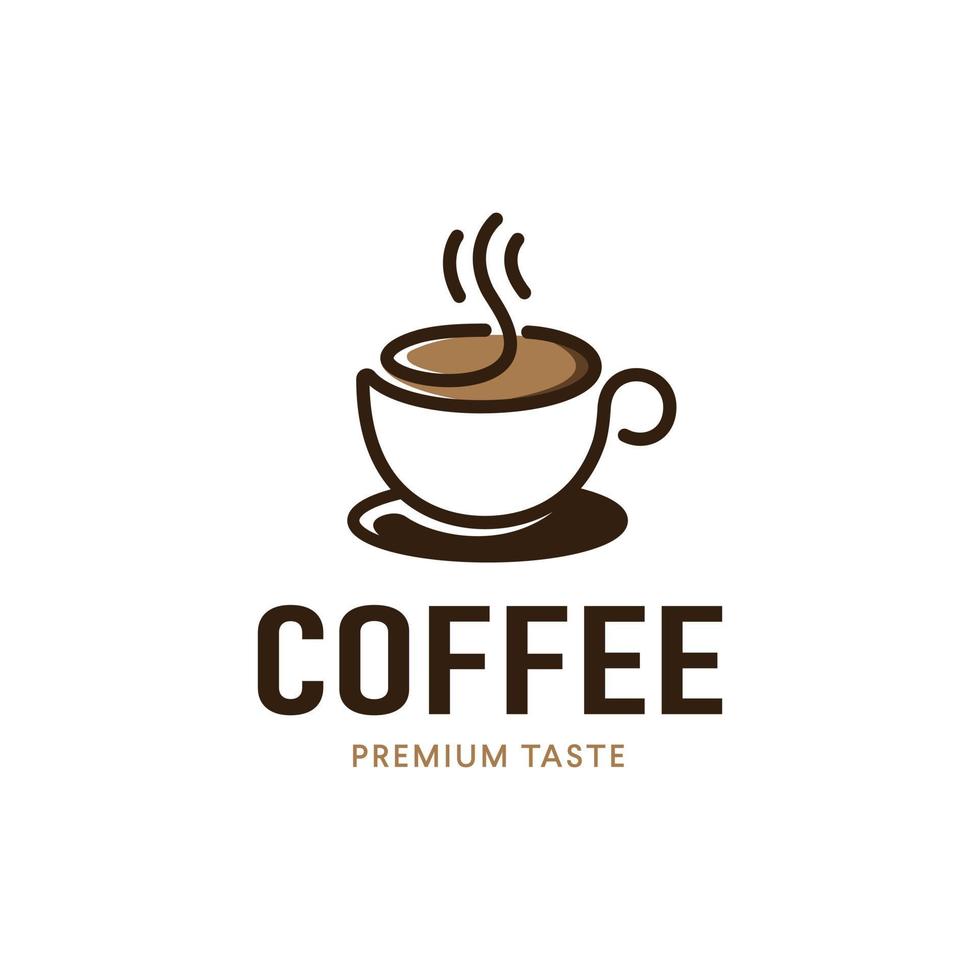 koffiekopje café logo ontwerp vector