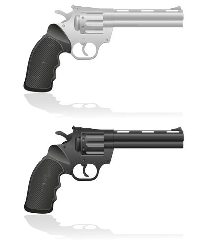 zilveren en zwarte revolvers vectorillustratie vector