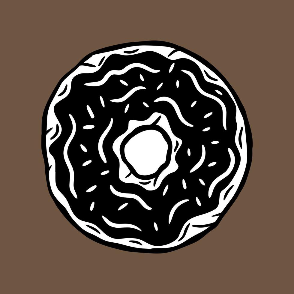 donuts hand getrokken cake eten dessert gebakjes menu café restaurants illustratie vector