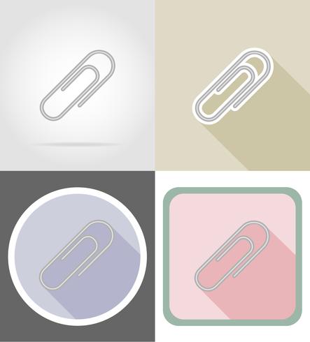 clip briefpapier apparatuur instellen plat pictogrammen vector illustratie