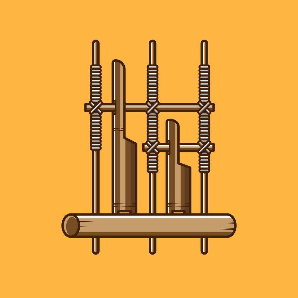 angklung traditionele muziekinstrument illustratie. vector