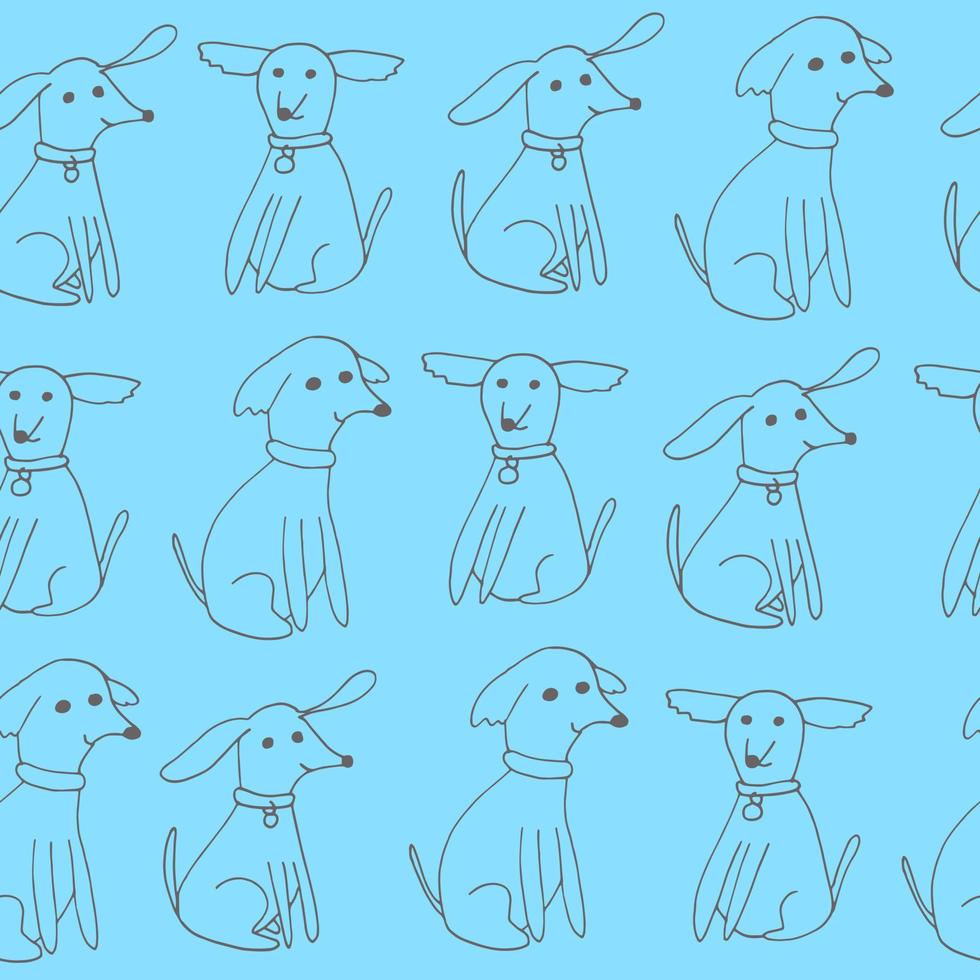honden naadloos patroon. hand getrokken doodle pictogram. , scandinavisch, noords, minimalisme, zwart-wit. huisdieren dieren textiel inpakpapier achtergrond vector