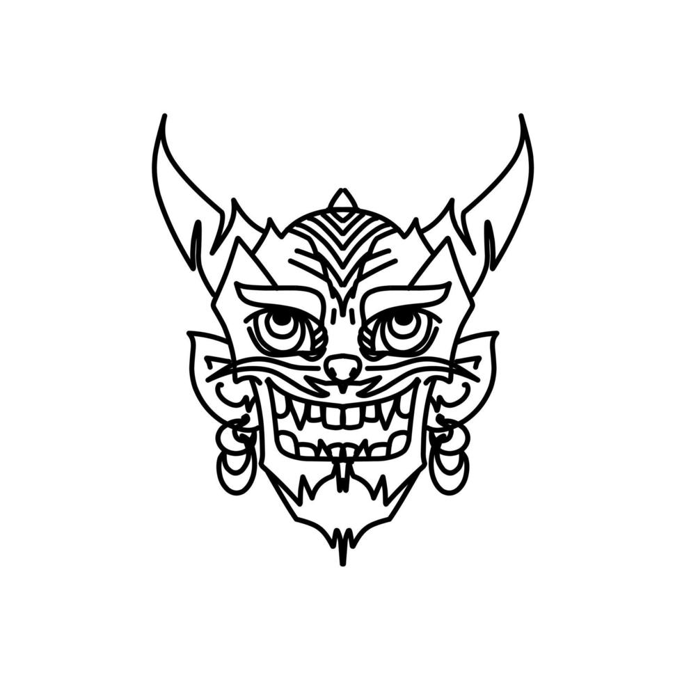 gekke demon schets vector