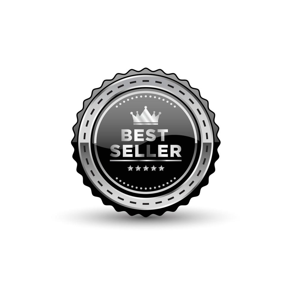 zilveren metalen badge en labelproductsjabloon vector