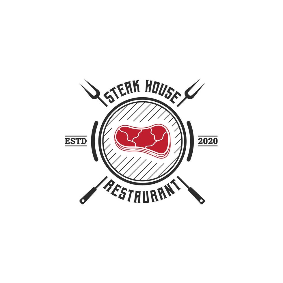 set logo sjabloon barbecue, bbq en grill, steak house embleem premium vector