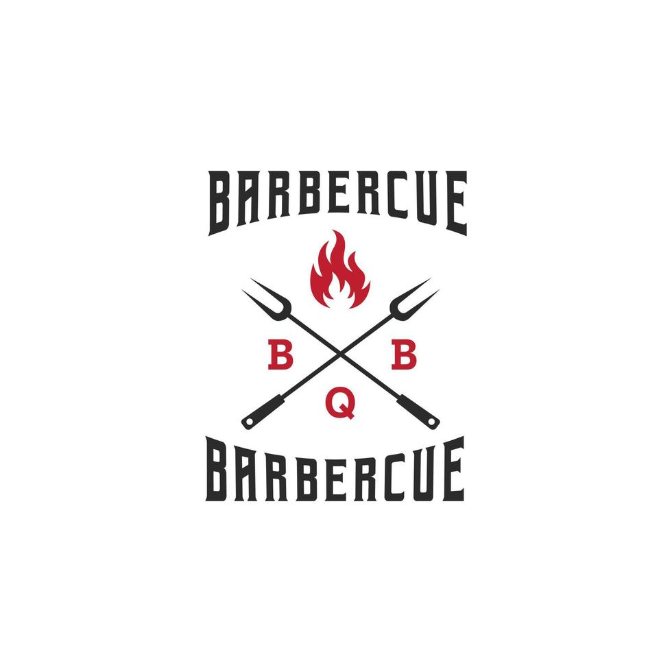 set logo sjabloon barbecue, bbq en grill, steak house embleem premium vector