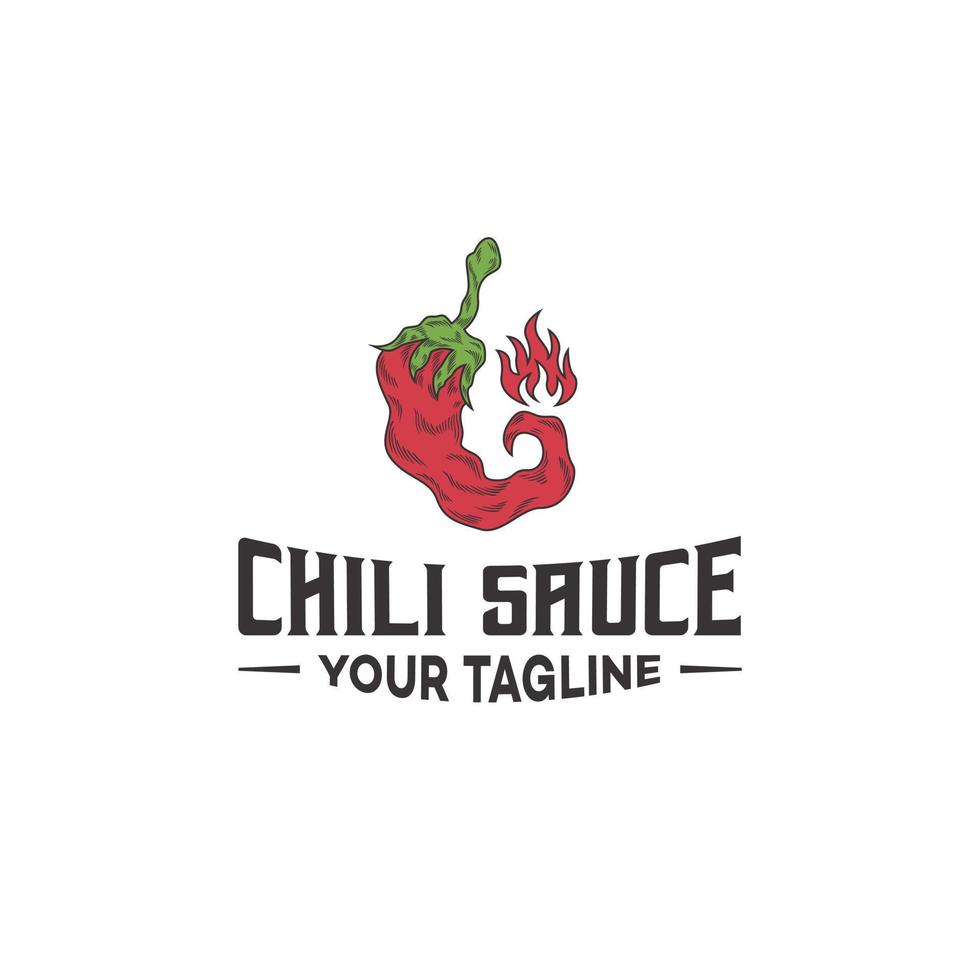 pittige chili logo ontwerp sjabloon vector, chili peper, hete chili, rode chili, pittig eten vector