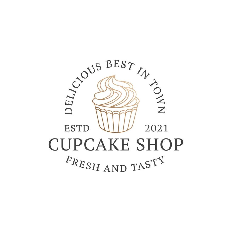 cupcake logo ontwerp sjabloon vector premium, bak winkel, bakkerij logo, vers brood, bak huis