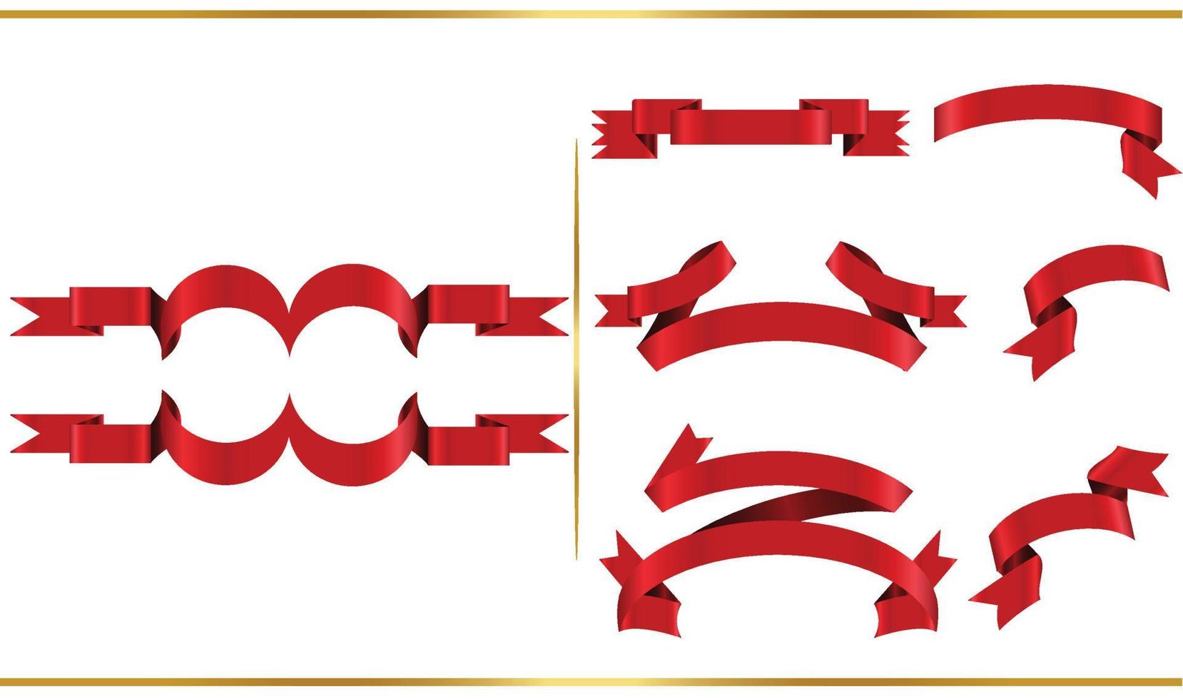 rode glanzende lint vector banners set. linten collectie. vector ontwerp illustratie