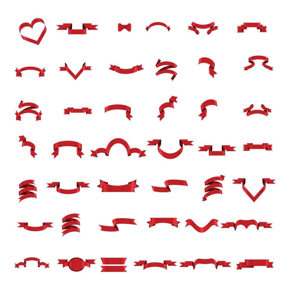 rood lint in geïsoleerde witte achtergrond, vectorillustratie vector