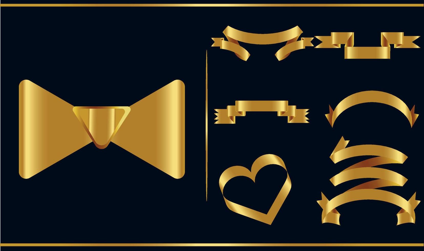 gouden glanzende lint vector banners set. linten collectie. vector ontwerp illustratie