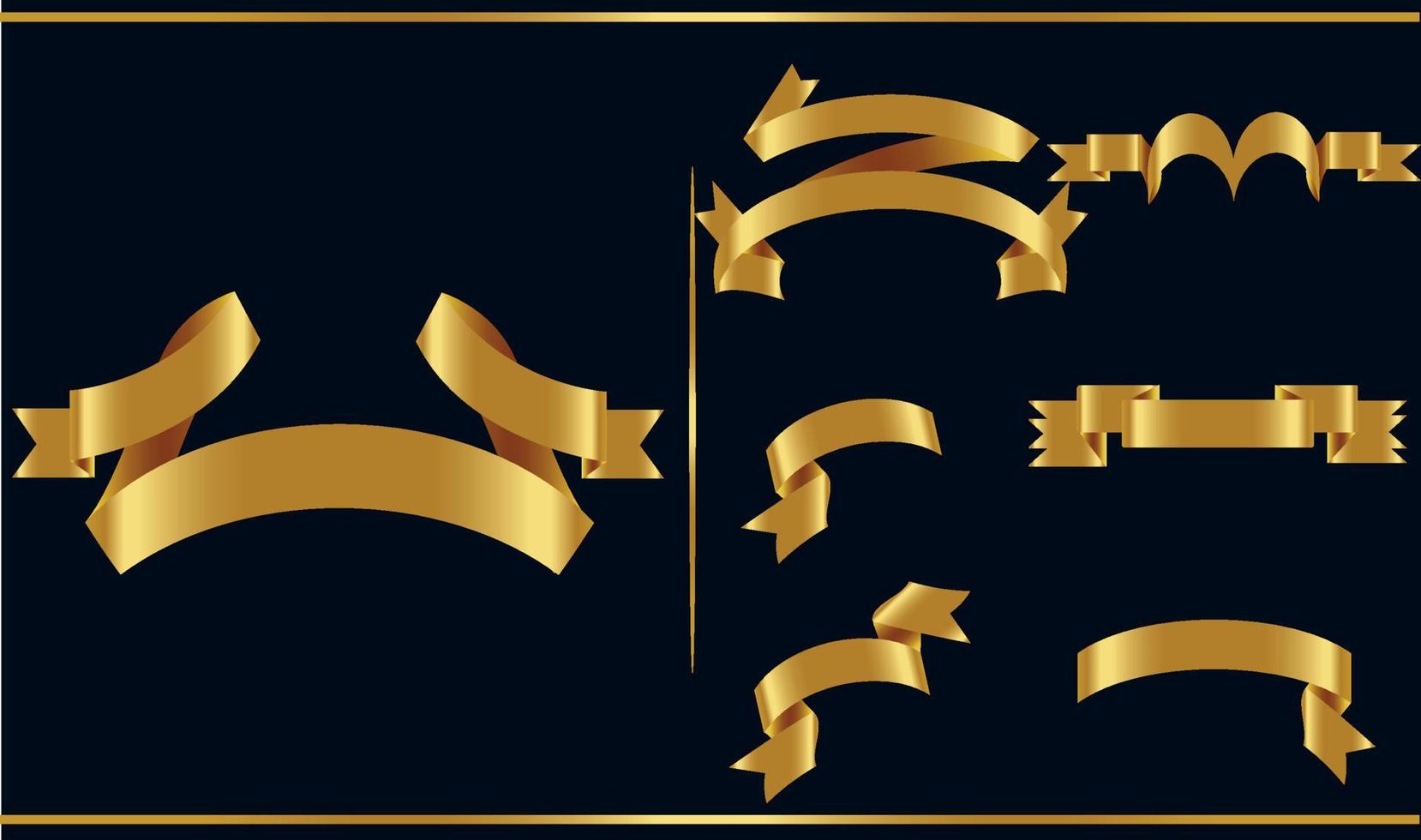 gouden glanzende lint vector banners set. linten collectie. vector ontwerp illustratie