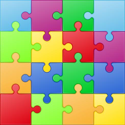 vierkante puzzel vectorillustratie vector